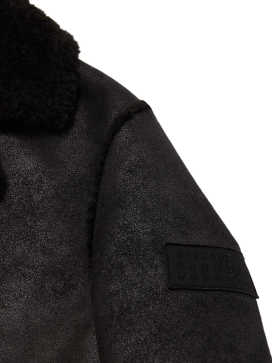 MM6 Maison Margiela: Synthetic jacket - ブラック - kids-boys_1 | Luisa Via Roma