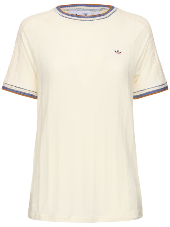 adidas Originals: Clot knit crewneck t-shirt - women_0 | Luisa Via Roma