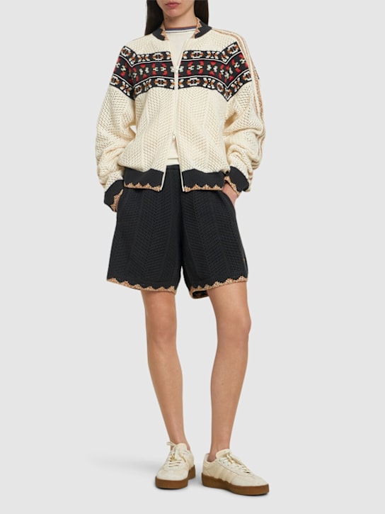 adidas Originals: Clot cotton blend knit shorts - women_1 | Luisa Via Roma