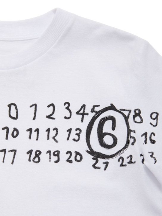 MM6 Maison Margiela: Cotton jersey t-shirt w/logo - ホワイト - kids-boys_1 | Luisa Via Roma