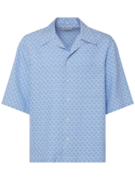 McQueen: Logo detail viscose blend shirt - men_0 | Luisa Via Roma