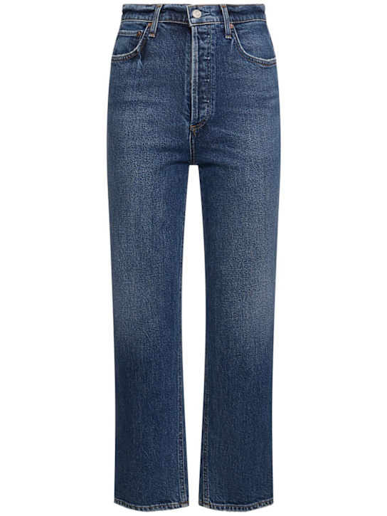 Agolde: 90's pinch waist crop denim jeans - Indigo - women_0 | Luisa Via Roma