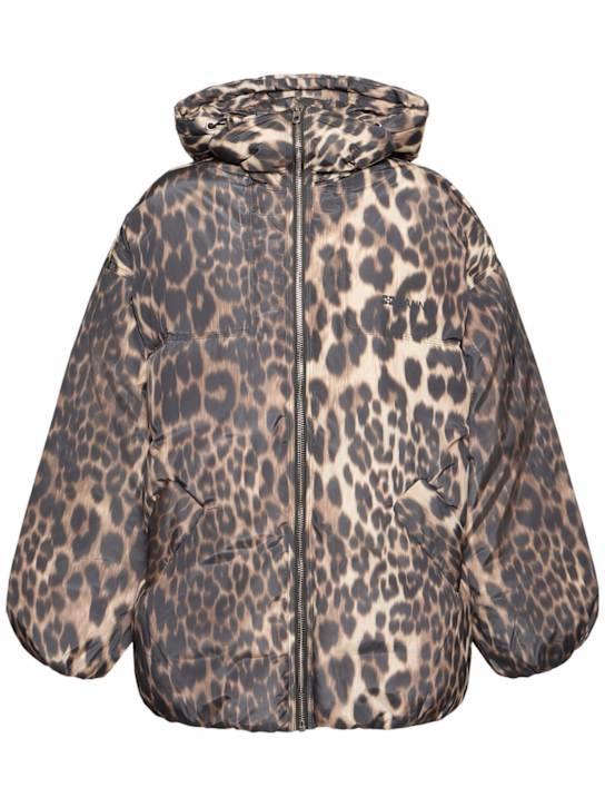 GANNI: Giubbotto midi leopardato - women_0 | Luisa Via Roma