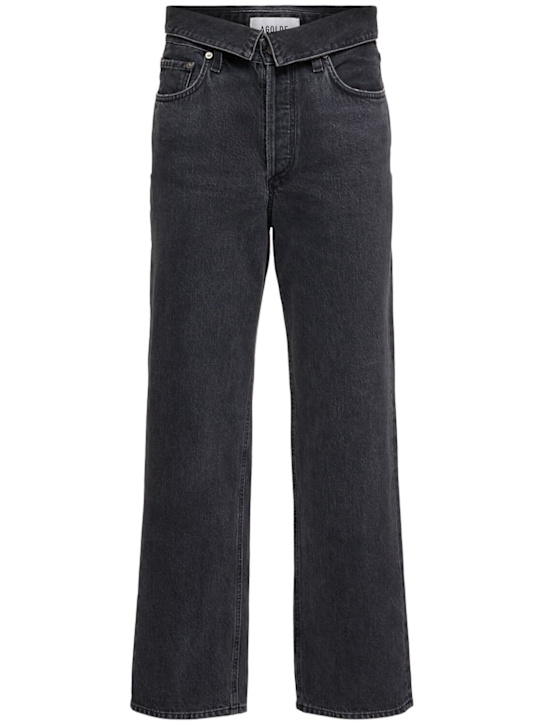 Agolde: Echo Taper high waist denim jeans - Black - women_0 | Luisa Via Roma