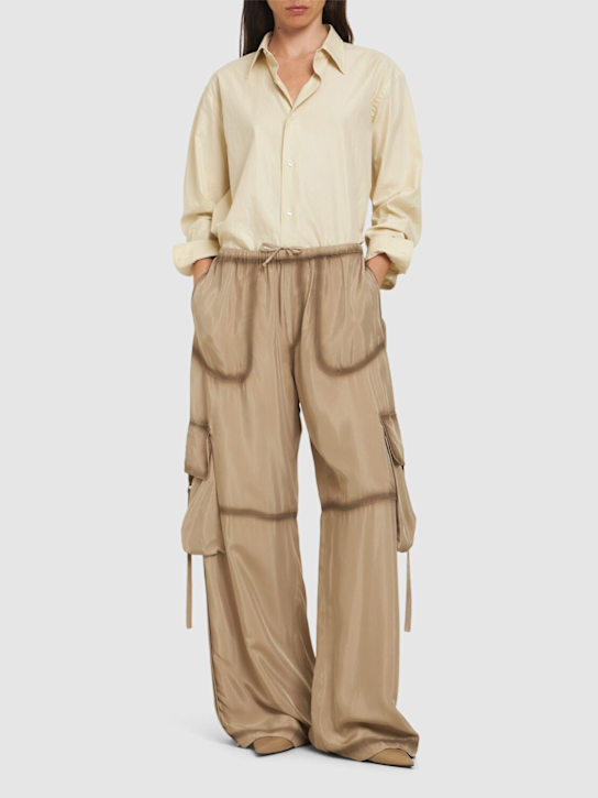 Acne Studios: Pock fluid viscose wide cargo pants - women_1 | Luisa Via Roma