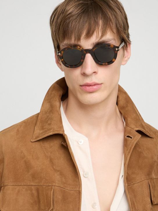 Tom Ford: Raffa plastic sunglasses - Dk Havana/Blue - men_2 | Luisa Via Roma