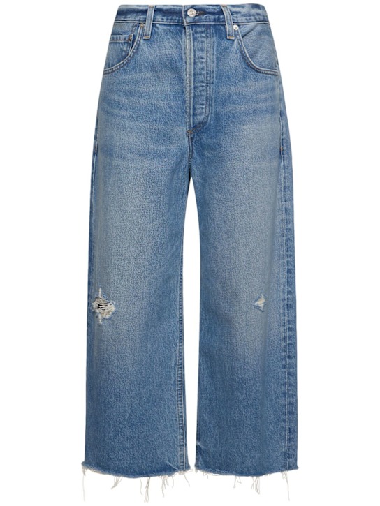 CITIZENS OF HUMANITY: Ayla cropped raw hem denim jeans - Indigo - women_0 | Luisa Via Roma