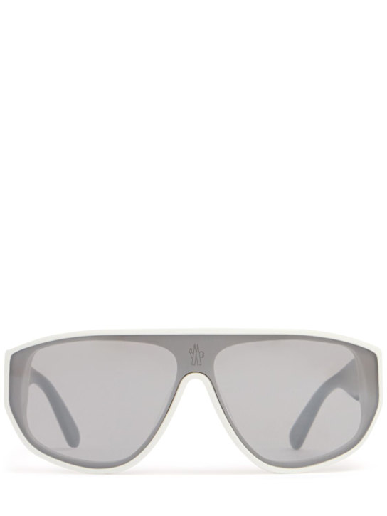 Moncler: Tronn Shield醋酸纤维面具太阳镜 - Shiny White - women_0 | Luisa Via Roma