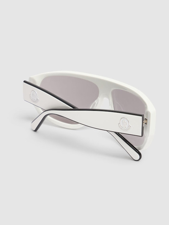 Moncler: Tronn Shield醋酸纤维面具太阳镜 - Shiny White - women_3 | Luisa Via Roma