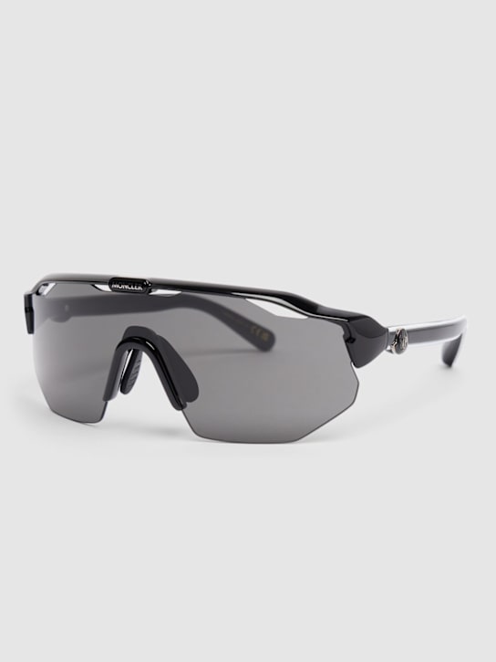 Moncler: Shield acetate mask sunglasses - Shiny Black - men_4 | Luisa Via Roma