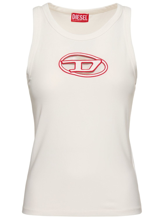 Diesel: T-Lynys logo jersey tank top - women_0 | Luisa Via Roma