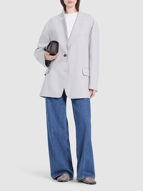 The Frankie Shop: Bea oversized tech twill blazer - Grey - women_1 | Luisa Via Roma