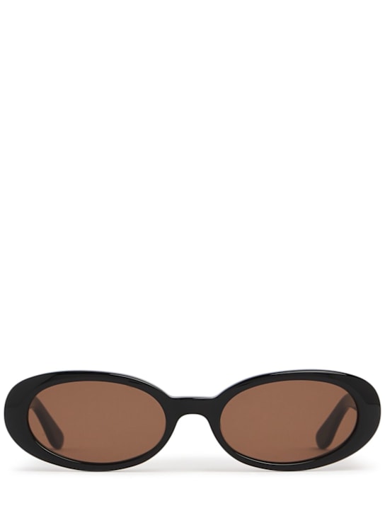 DMY Studios: Valentina oval acetate sunglasses - Black/Brown - men_0 | Luisa Via Roma