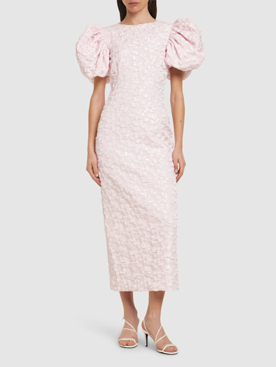 Rotate: Jacquard puff sleeve midi dress - women_1 | Luisa Via Roma
