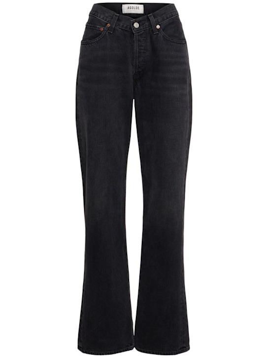 Agolde: Kelly v-waist straight denim jeans - Washed Black - women_0 | Luisa Via Roma