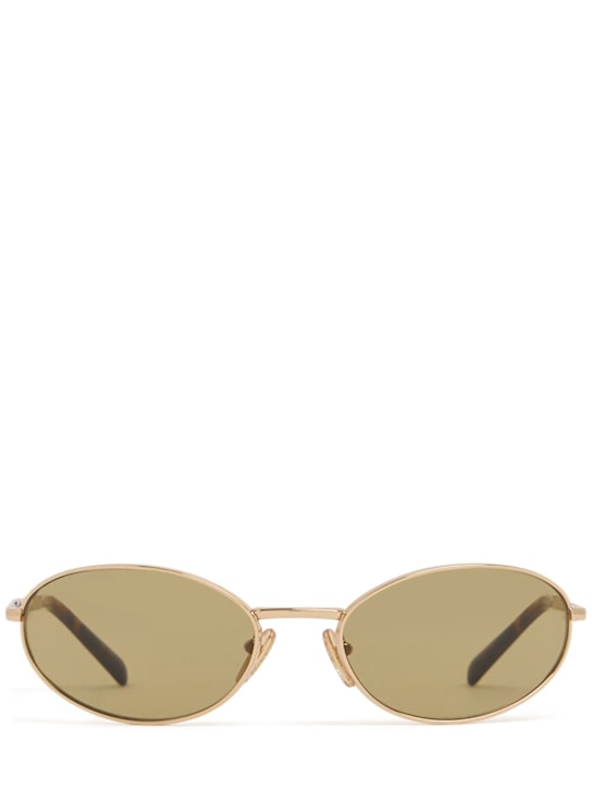 Prada: Round metal sunglasses - Gold/Green - men_0 | Luisa Via Roma