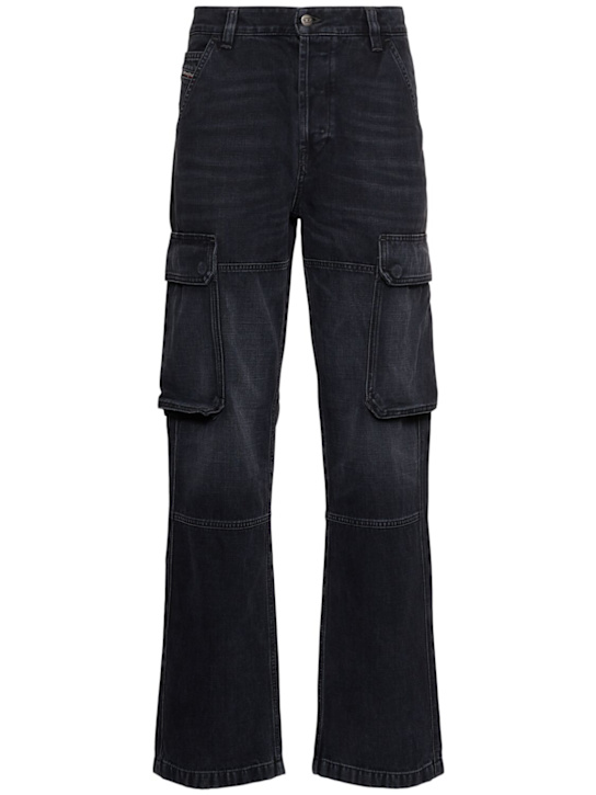 Diesel: D-Pot-Cargo mid rise straight jeans - women_0 | Luisa Via Roma
