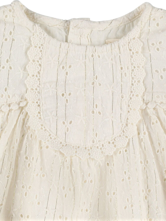 Louise Misha: コットンブレンドガーゼドレス - ベージュ - kids-girls_1 | Luisa Via Roma