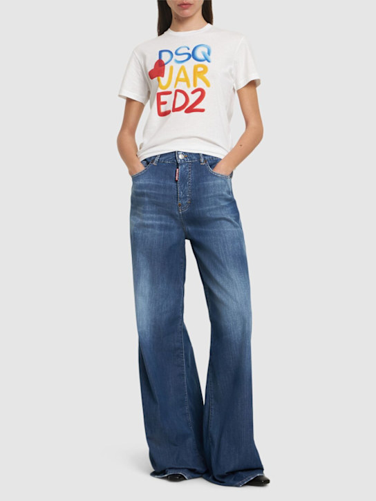 Dsquared2: Jeans anchos de denim - women_1 | Luisa Via Roma