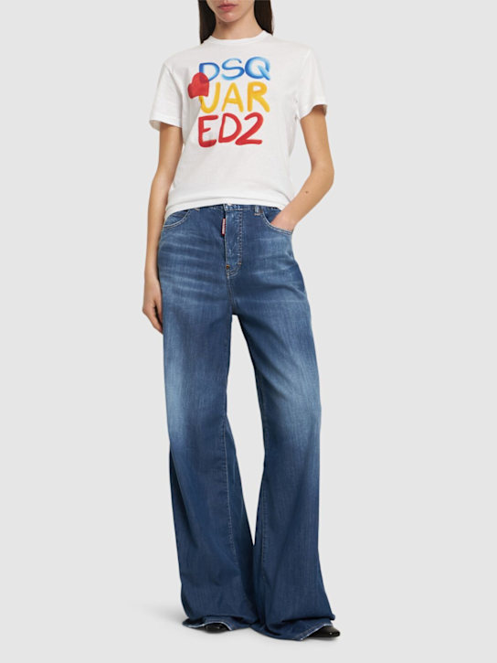 Dsquared2: Cotton jersey logo t-shirt - women_1 | Luisa Via Roma