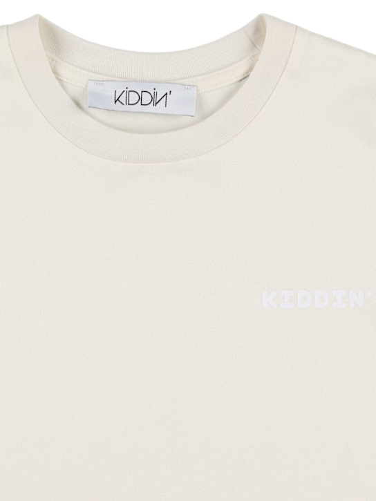 Kiddin: Printed cotton t-shirt - Beige - kids-boys_1 | Luisa Via Roma