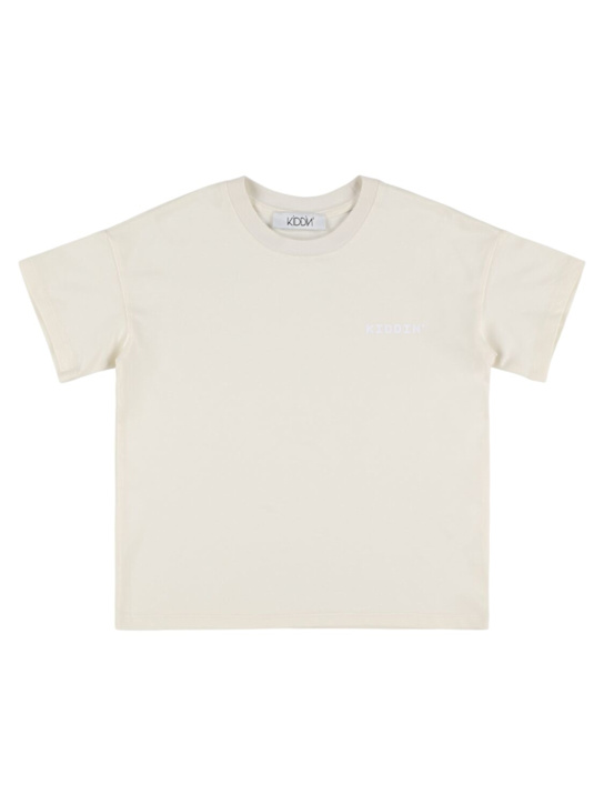 Kiddin: Printed cotton t-shirt - Beige - kids-boys_0 | Luisa Via Roma