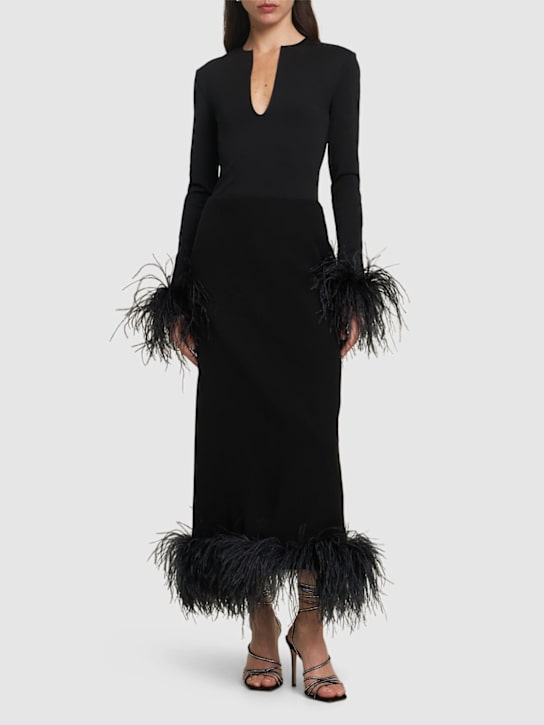 16arlington: Gonna Petya in cady / piume - Nero - women_1 | Luisa Via Roma