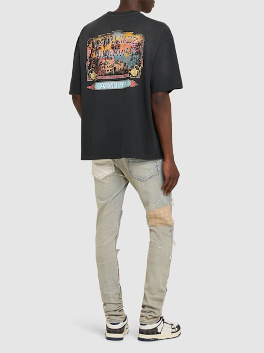 Amiri: T-shirt Amiri Jazz Hideaway in cotone con stampa - Nero - men_1 | Luisa Via Roma