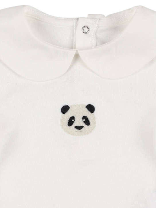 Donsje: Body Panda in cotone stampato - Bianco - kids-boys_1 | Luisa Via Roma
