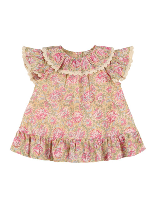 Louise Misha: コットンガーゼワンピース - ピンク - kids-girls_0 | Luisa Via Roma