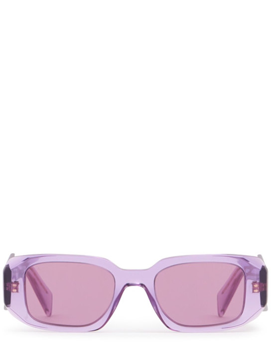 Prada: Square acetate sunglasses - Pink - men_0 | Luisa Via Roma