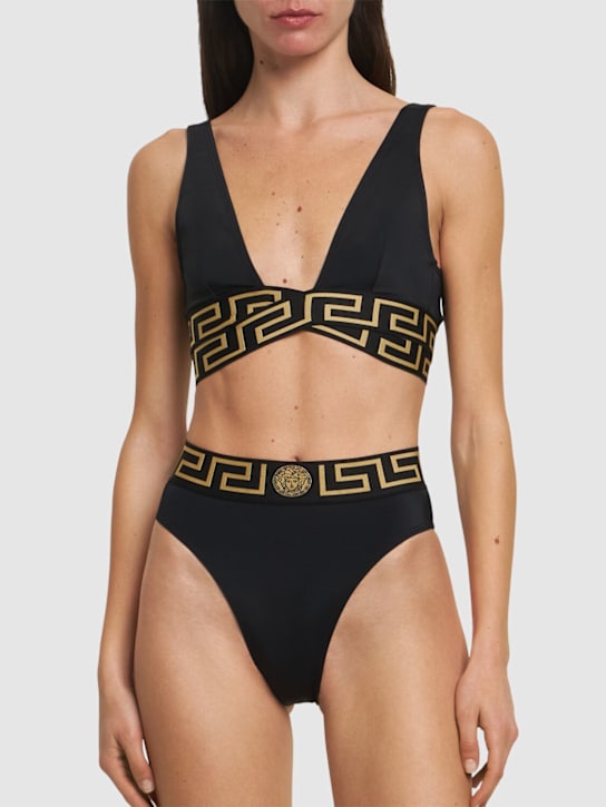 Versace: Greca ライクラビキニトップ - women_1 | Luisa Via Roma