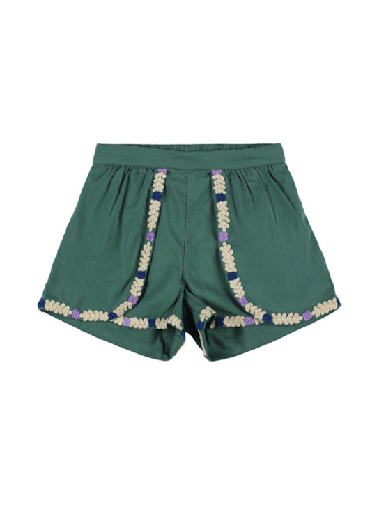 Louise Misha: Shorts in cotone con ricami - kids-girls_0 | Luisa Via Roma