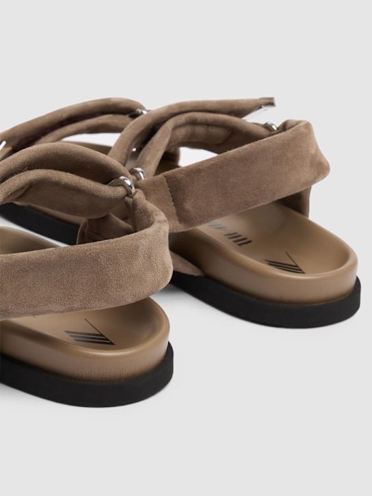 The Attico: 20mm Salinas suede flatform sandals - Taupe - women_3 | Luisa Via Roma