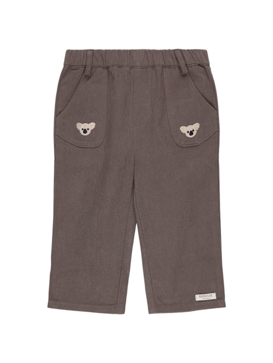 Donsje: Koala print cotton pants - Dark Grey - kids-boys_0 | Luisa Via Roma
