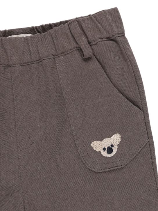 Donsje: Koala print cotton pants - Dark Grey - kids-boys_1 | Luisa Via Roma