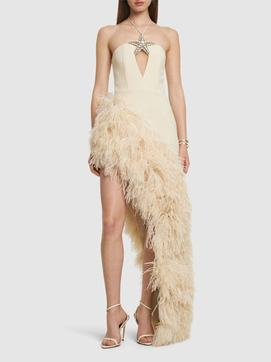 David Koma: Vestito Starfish in cady - Ecru - women_1 | Luisa Via Roma