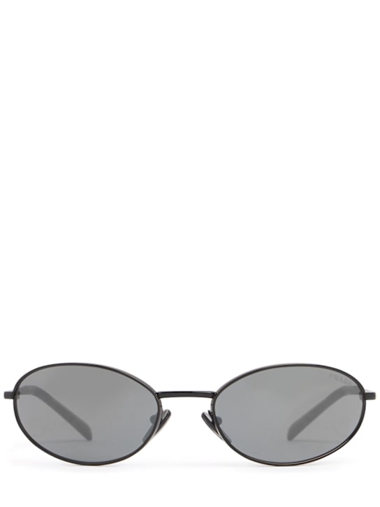 Prada: Round metal sunglasses - Black - men_0 | Luisa Via Roma