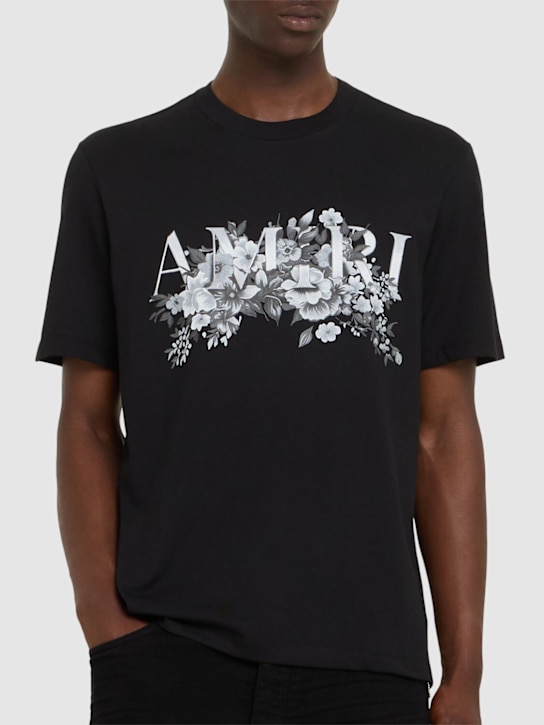 Amiri: Amiri Garden print cotton t-shirt - Black - men_2 | Luisa Via Roma