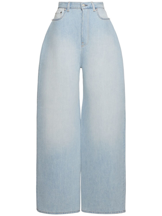 Acne Studios: Picko bonded denim baggy jeans - Light Blue - women_0 | Luisa Via Roma