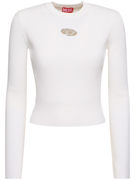 Diesel: M-Valary viscose l/s crop top - women_0 | Luisa Via Roma