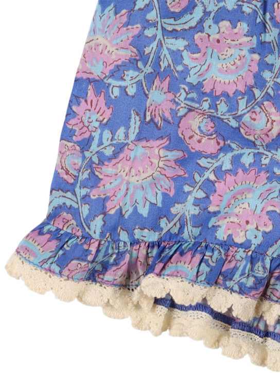 Louise Misha: プリント柄コットンガーゼショーツ - ブルー - kids-girls_1 | Luisa Via Roma