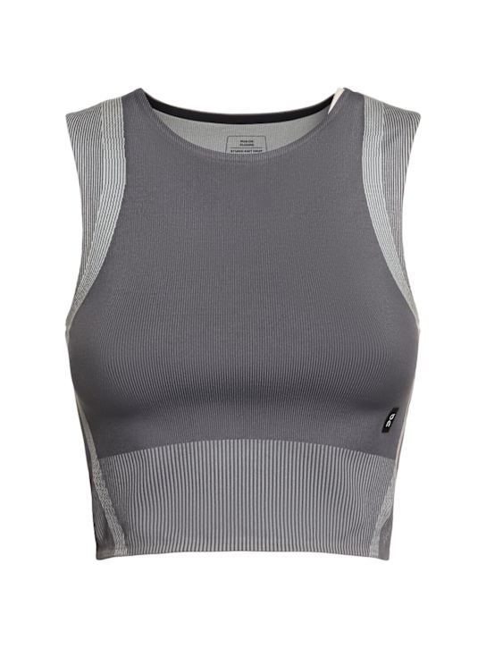 On: Studio knit bra top - Rock/Glacier - women_0 | Luisa Via Roma