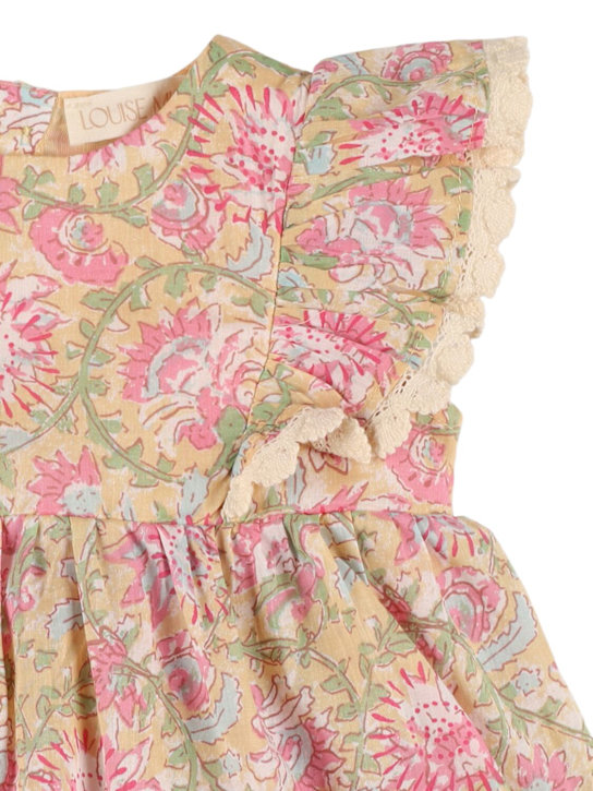 Louise Misha: フラワープリントのコットンガーゼワンピース - ピンク - kids-girls_1 | Luisa Via Roma