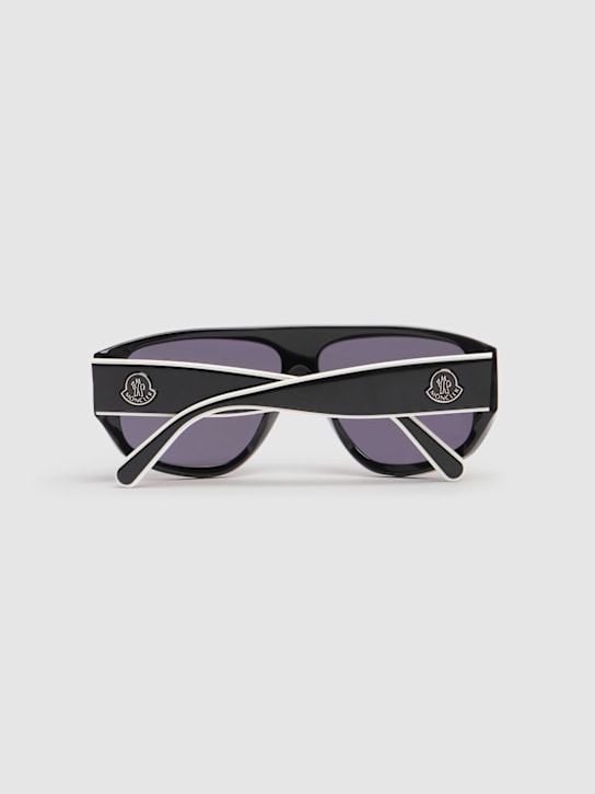 Moncler: Tronn Shield醋酸纤维面具太阳镜 - 亮黑色 - women_3 | Luisa Via Roma