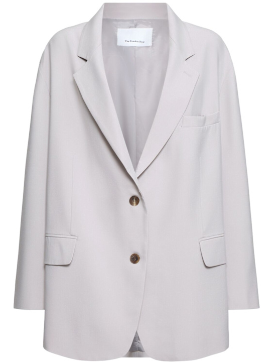 The Frankie Shop: Bea oversized tech twill blazer - Grey - women_0 | Luisa Via Roma