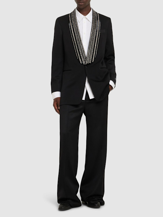 Amiri: Pantaloni svasati in lana - Nero - men_1 | Luisa Via Roma