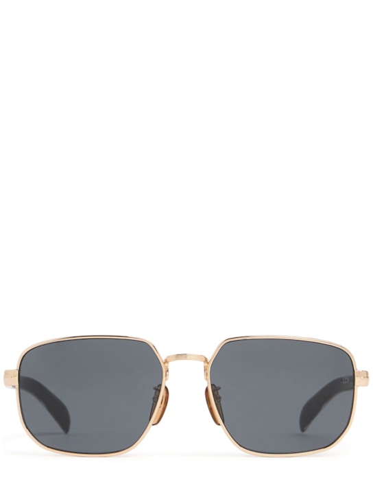 DB Eyewear by David Beckham: Occhiali da sole squadrati DB in metallo - Oro/Nero - men_0 | Luisa Via Roma