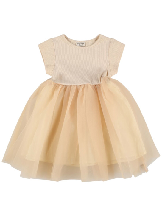 Donsje: Vestito in cotone e tulle - Rosa Chiaro - kids-girls_0 | Luisa Via Roma