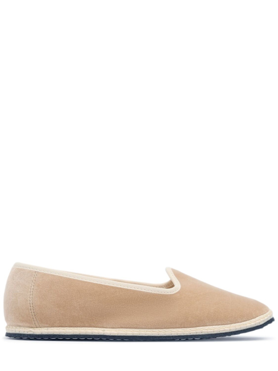Vibi Venezia: 10mm Palude velvet slippers - Beige - women_0 | Luisa Via Roma